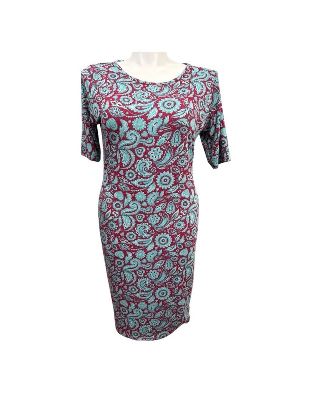 LuLaRoe‎ Dress XL Red Blue Paisley